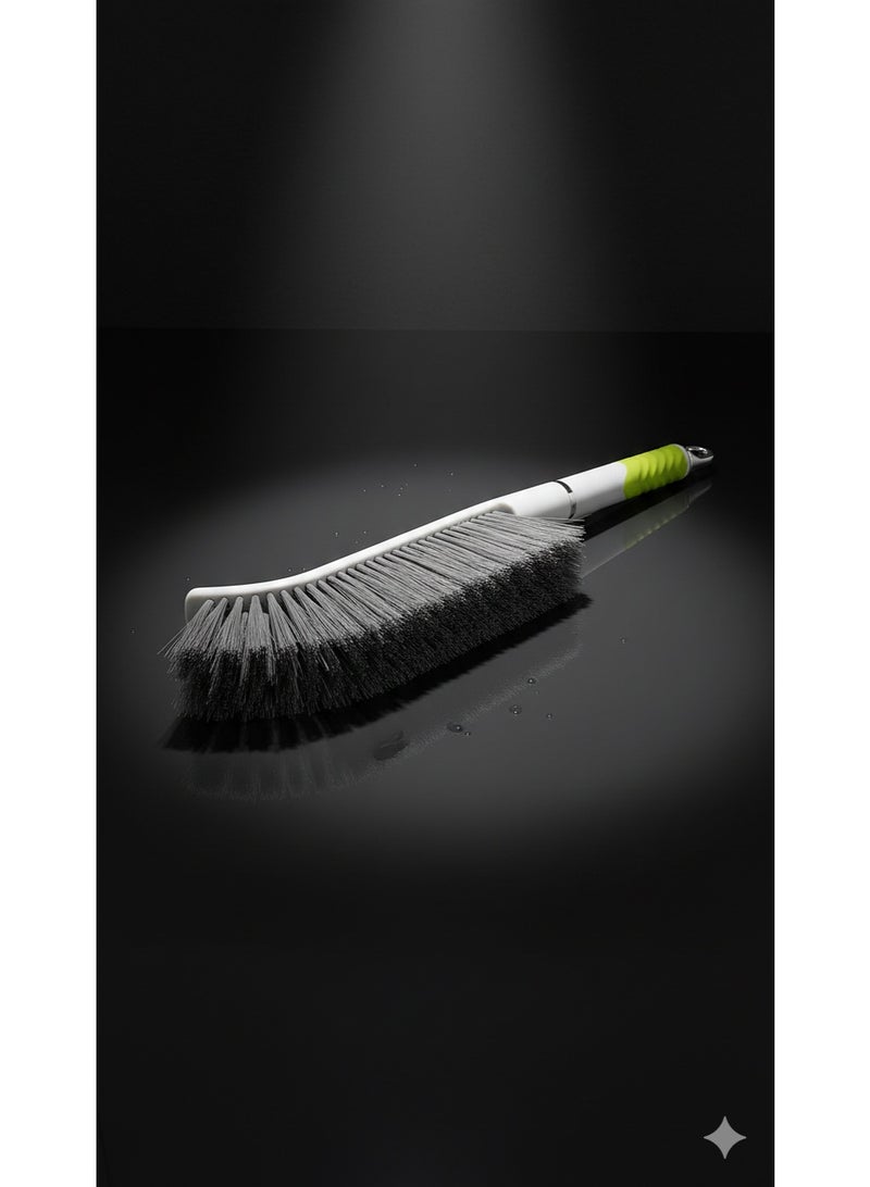 Multi-Function Deep Cleaning Brush with Curved Head for Hard-to-Reach Areas – Heavy Duty Cleaning Brush with Soft Flexible Bristles for Tough Stains Removal – Long Non-Slip Handle with Hanging Hook – Ideal for Bathroom, Kitchen, Tile Grout, Windows, Shoes and Car Interior Cleaning - Image 3